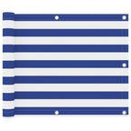Balkon-Sichtschutz Weiß und Blau 75x300 cm Oxford-Gewebe