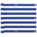 Balkon-Sichtschutz Weiß und Blau 75x400 cm Oxford-Gewebe