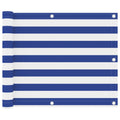 Balkon-Sichtschutz Weiß und Blau 75x600 cm Oxford-Gewebe
