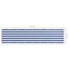 Balkon-Sichtschutz Weiß und Blau 90x400 cm Oxford-Gewebe
