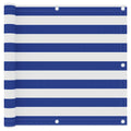 Balkon-Sichtschutz Weiß und Blau 90x500 cm Oxford-Gewebe
