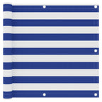 Balkon-Sichtschutz Weiß und Blau 90x500 cm Oxford-Gewebe