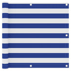 Balkon-Sichtschutz Weiß und Blau 90x600 cm Oxford-Gewebe