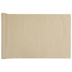 Balkon-Sichtschutz Beige 90x500 cm Oxford-Gewebe