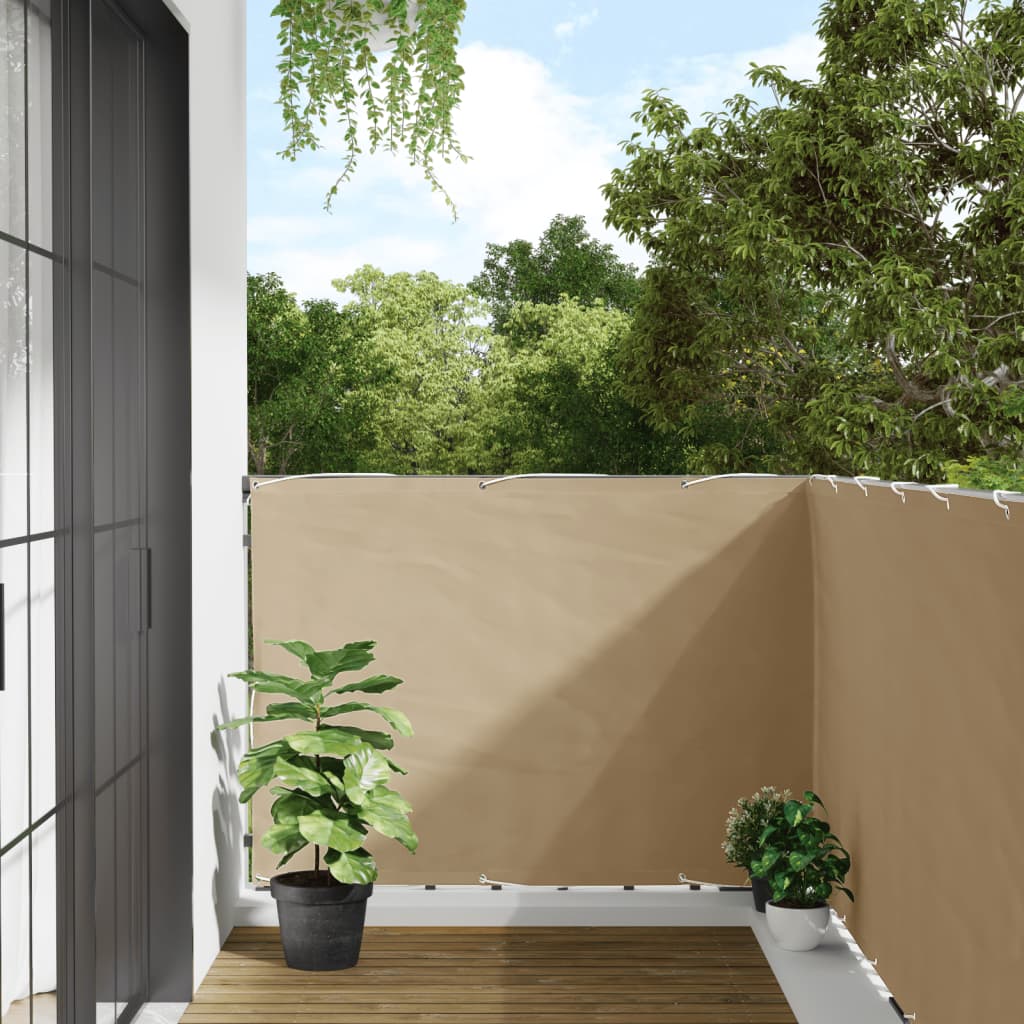 Balkon-Sichtschutz Beige 120x300 cm Oxford-Gewebe