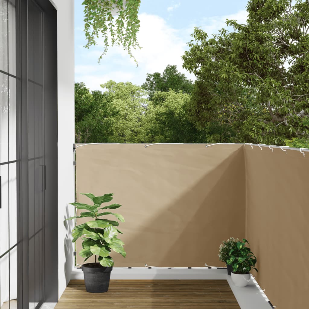 Balkon-Sichtschutz Beige 120x500 cm Oxford-Gewebe