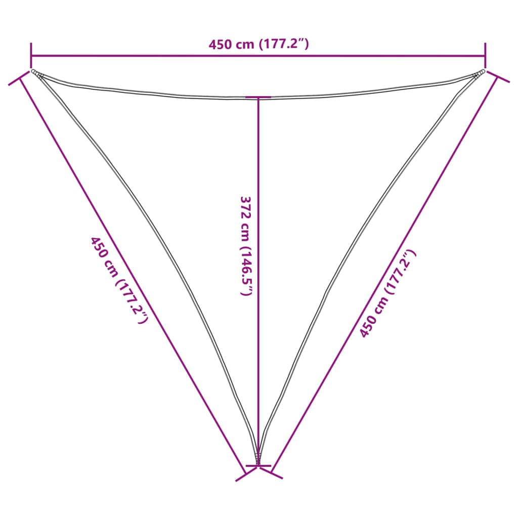 Sonnensegel Oxford-Gewebe Dreieckig 4,5x4,5x4,5 m Anthrazit