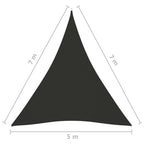 Sonnensegel Oxford-Gewebe Dreieckig 5x7x7 m Anthrazit