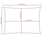 Sonnensegel Oxford-Gewebe Rechteckig 3x4,5 m Beige