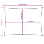 Sonnensegel Oxford-Gewebe Rechteckig 3x4,5 m Creme