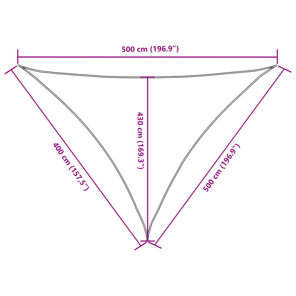 Sonnensegel Oxford-Gewebe Dreieckig 4x5x5 m Creme