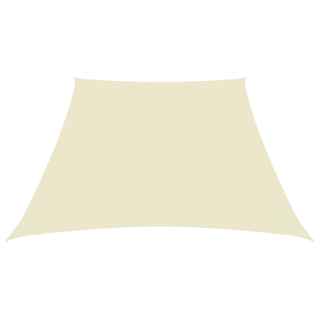 Sonnensegel Oxford-Gewebe Trapezförmig 2/4x3 m Cremeweiß