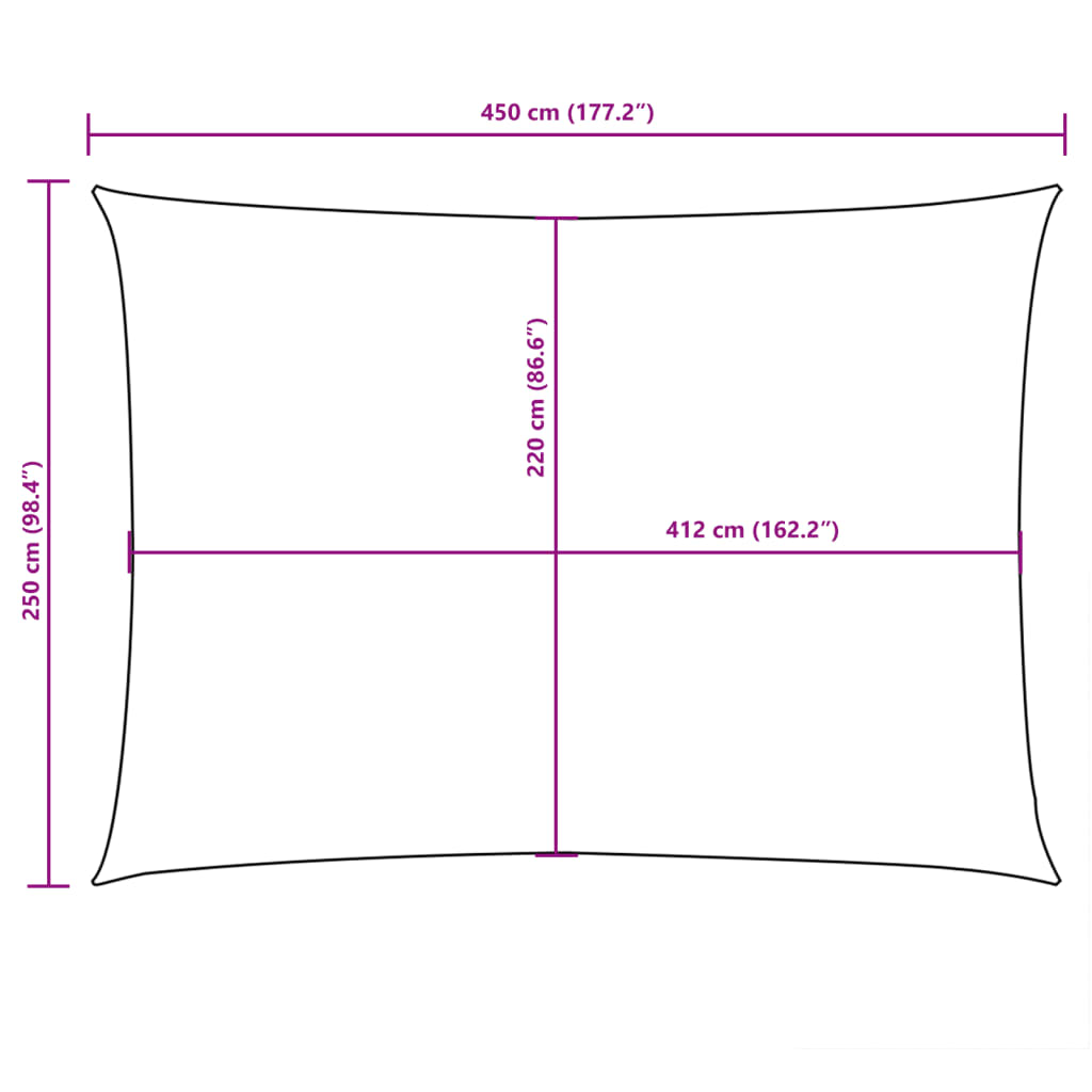 Sonnensegel Oxford-Gewebe Rechteckig 2,5x4,5 m Weiß