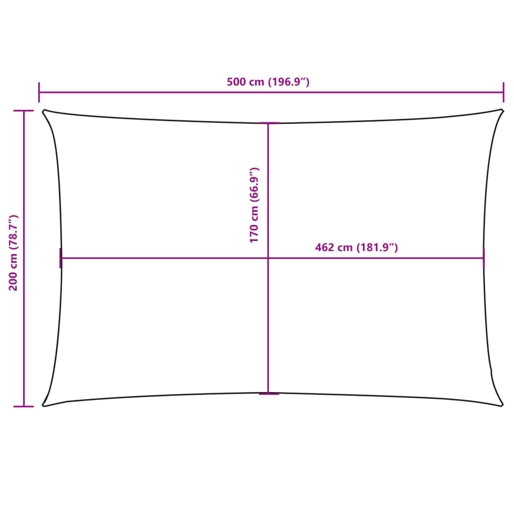 Sonnensegel Oxford-Gewebe Rechteckig 2x5 m Terrakotta-Rot