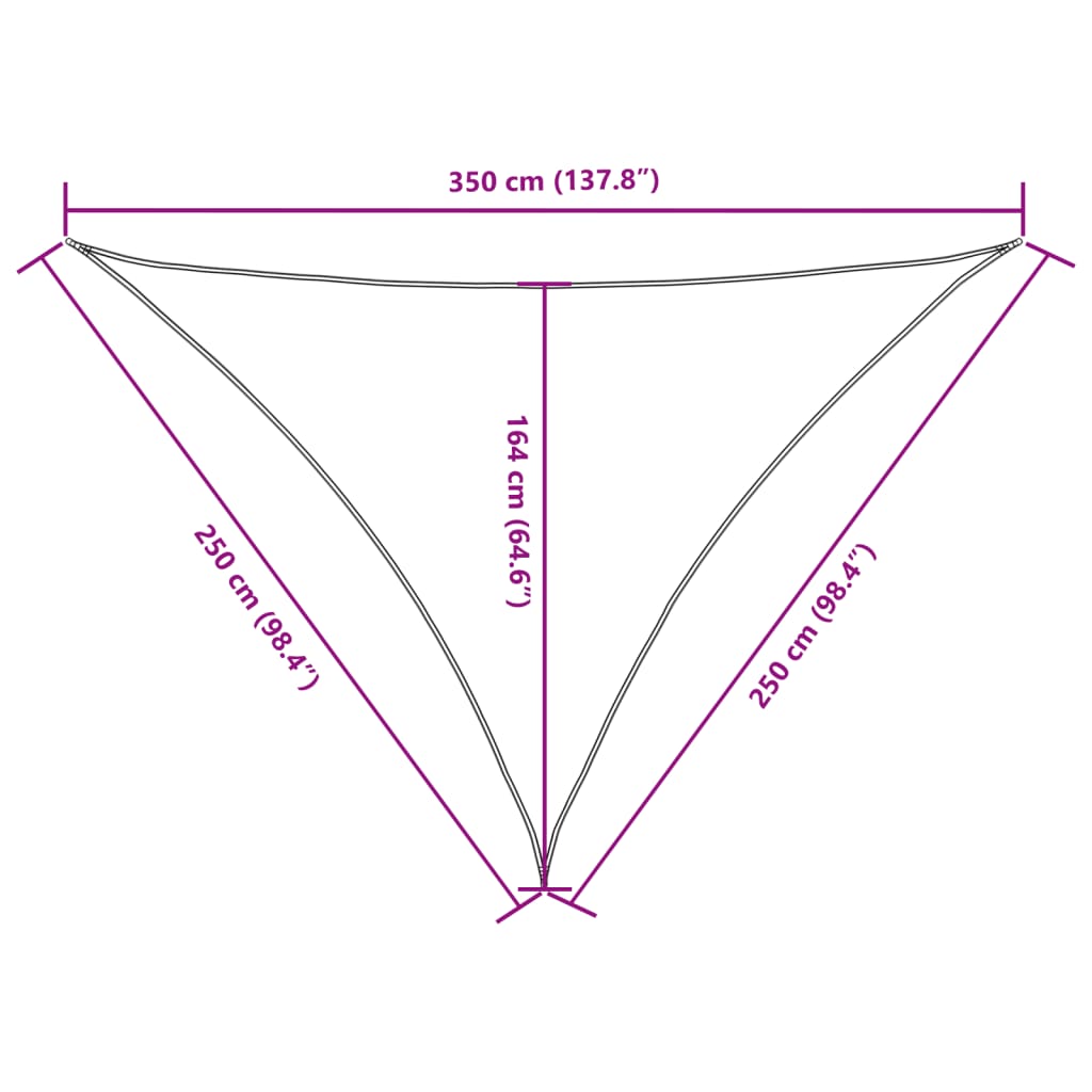 Sonnensegel Oxford-Gewebe Dreieckig 2,5x2,5x3,5m Terrakotta-Rot