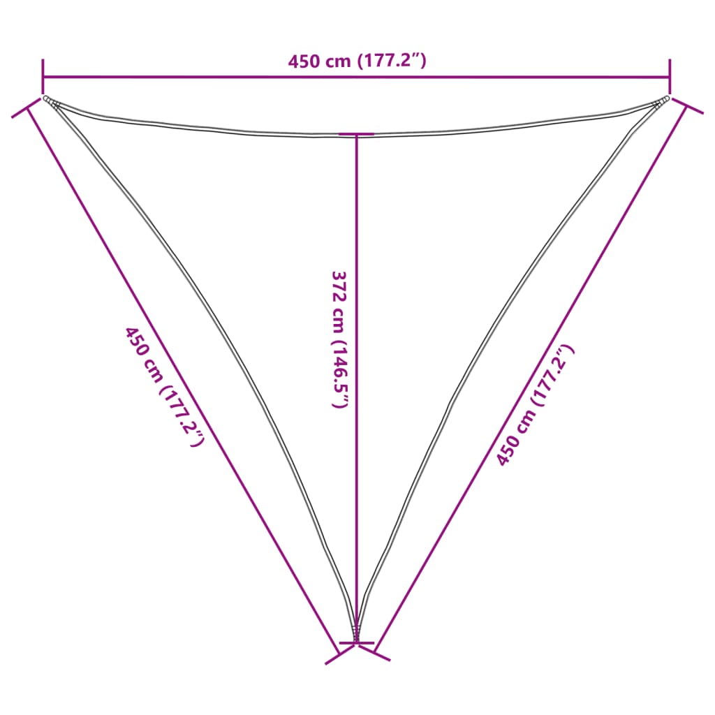 Sonnensegel Oxford-Gewebe Dreieckig 4,5x4,5x4,5m Terrakotta-Rot