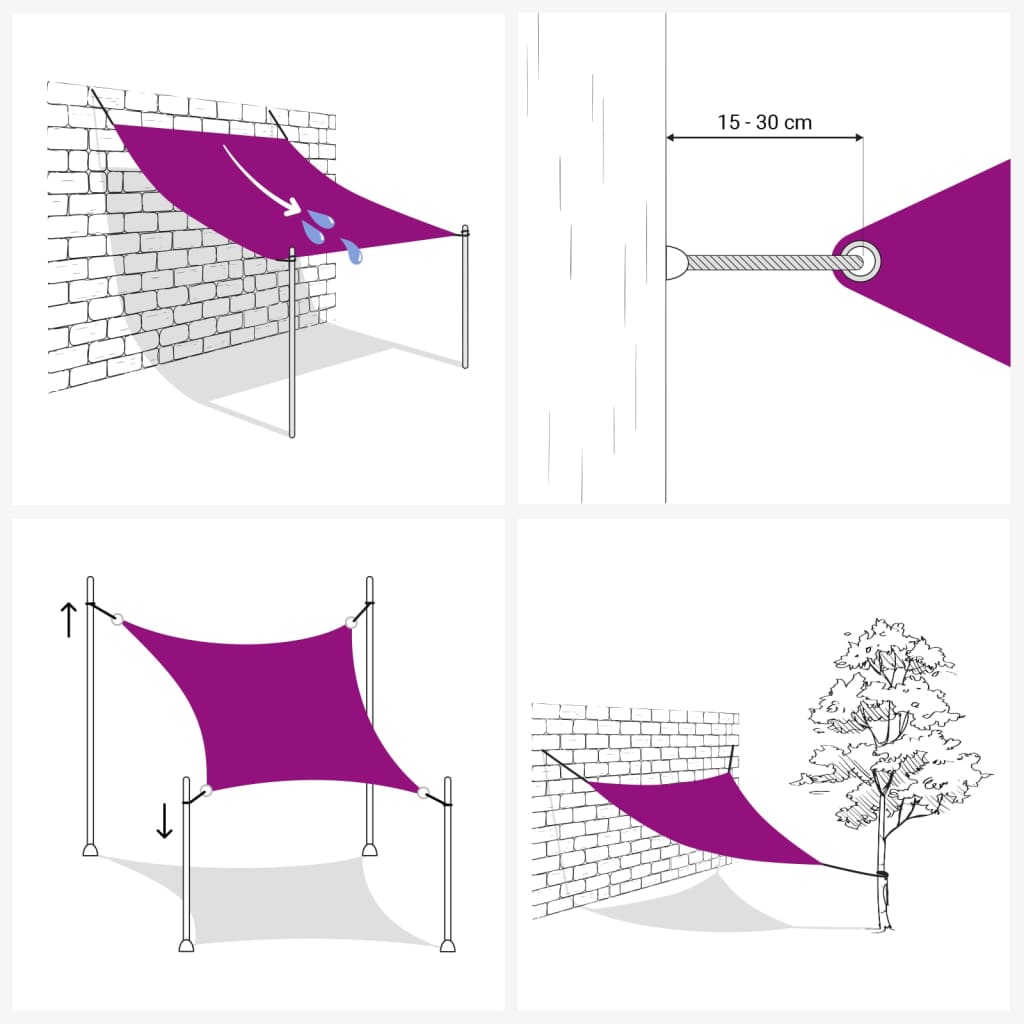 Sonnensegel Oxford-Gewebe Quadratisch 3,6x3,6 m Dunkelgrün