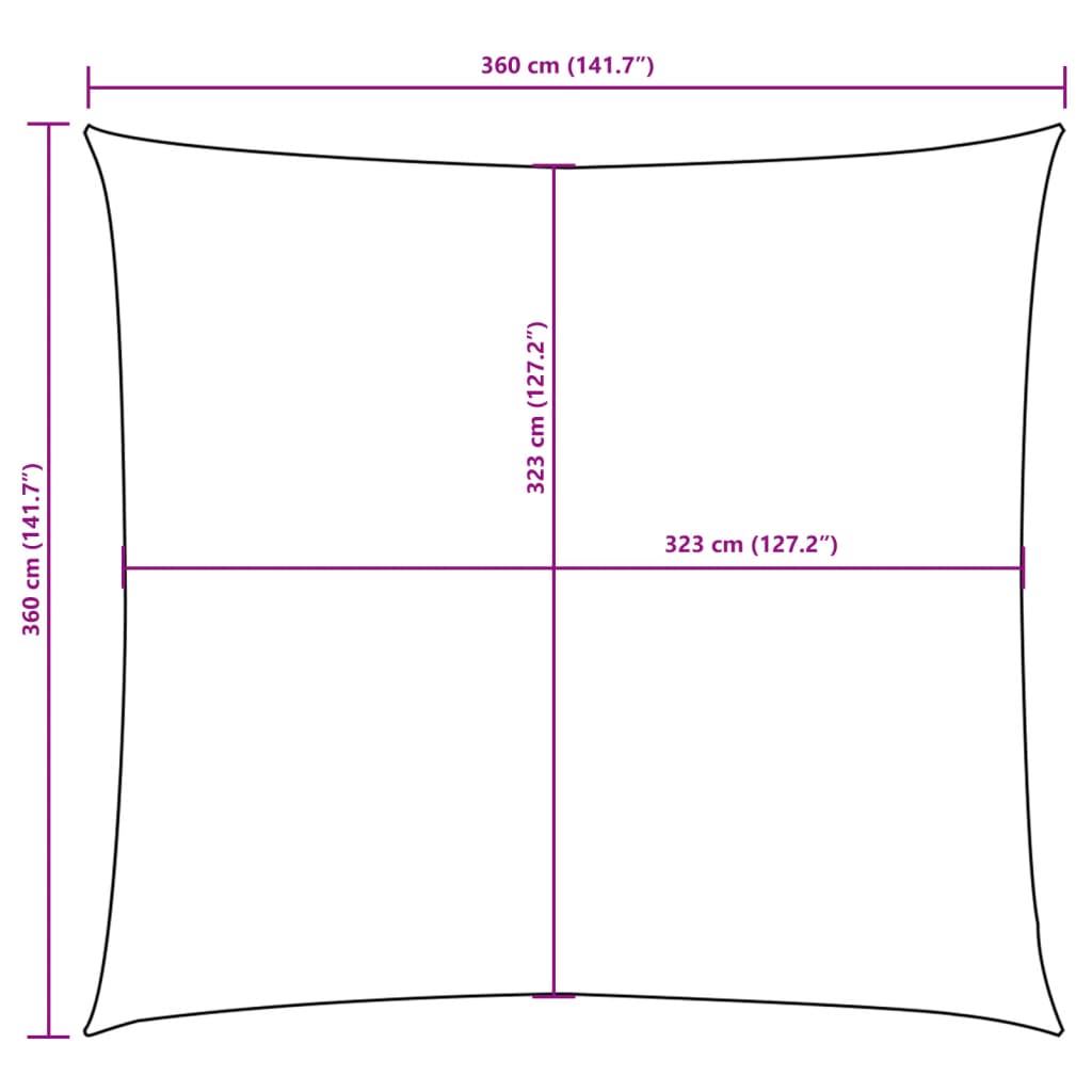 Sonnensegel Oxford-Gewebe Quadratisch 3,6x3,6 m Dunkelgrün