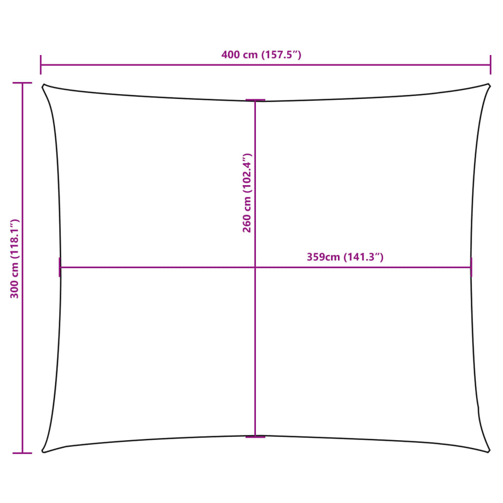 Sonnensegel Oxford-Gewebe Rechteckig 3x4 m Blau