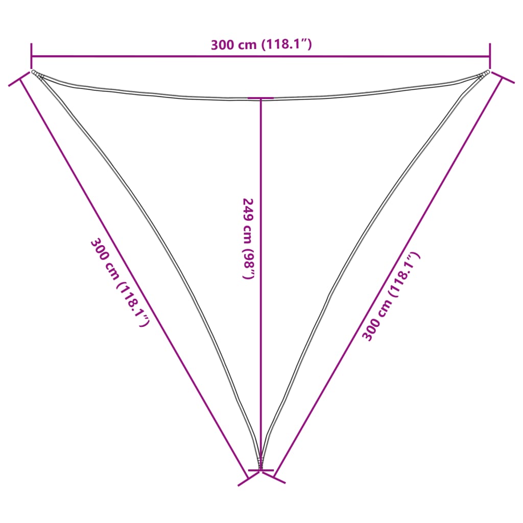 Sonnensegel Oxford-Gewebe Dreieckig 3x3x3 m Blau