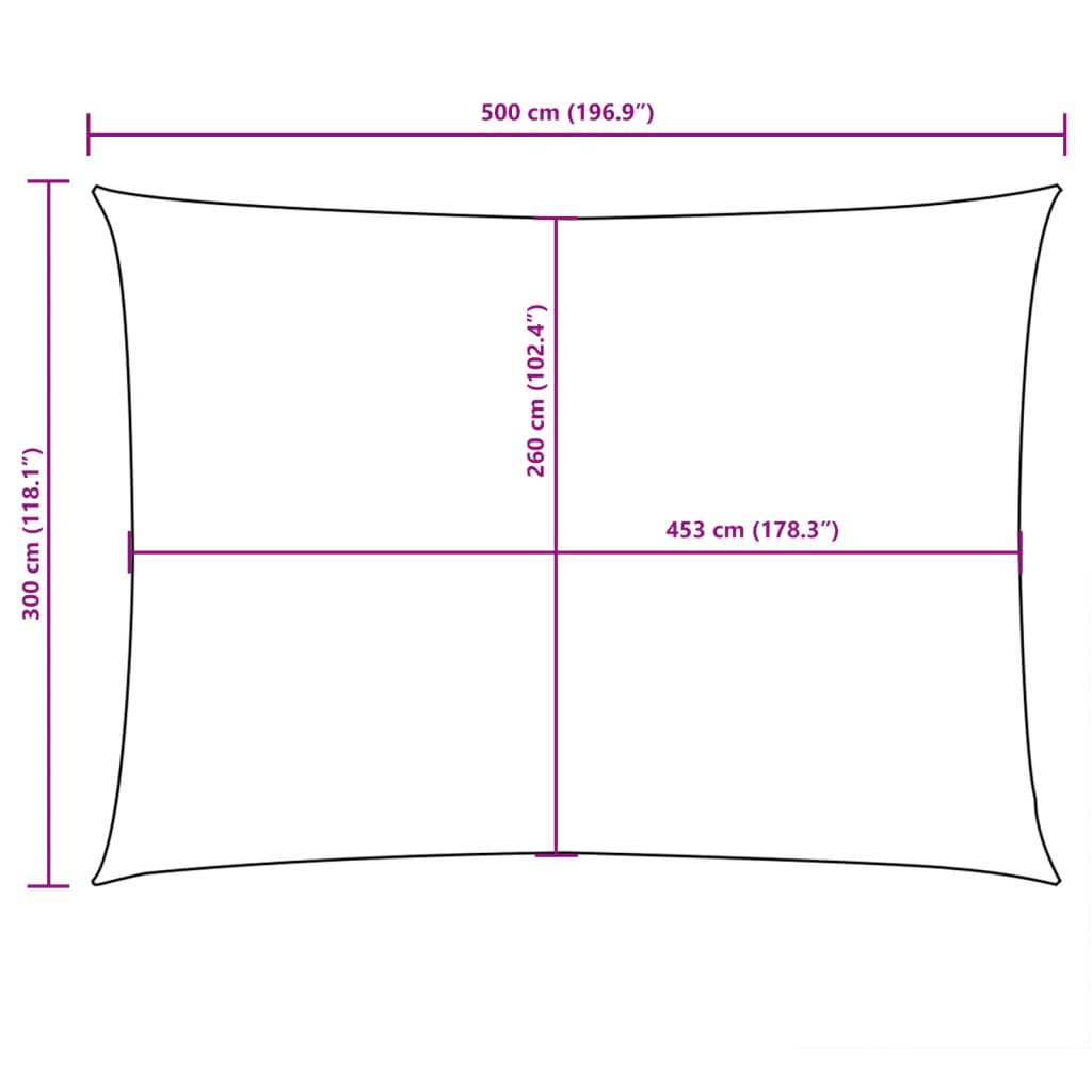 Sonnensegel Oxford-Gewebe Rechteckig 3x5 m Gelb