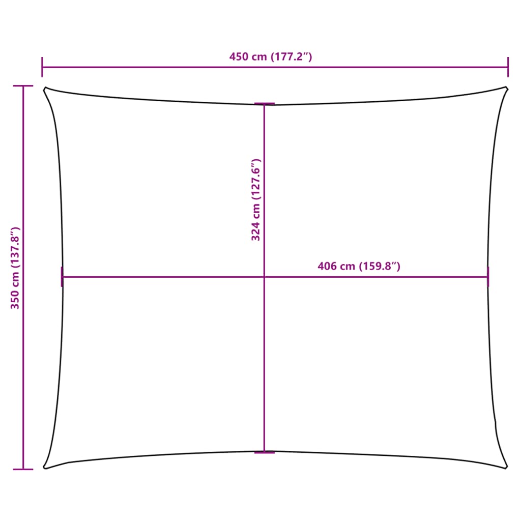 Sonnensegel Oxford-Gewebe Rechteckig 3,5x4,5 m Gelb