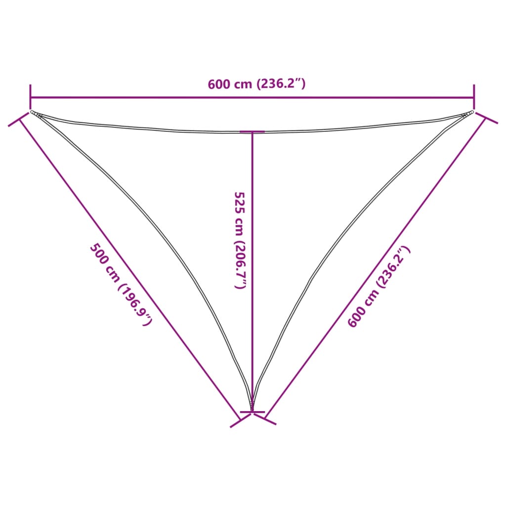 Sonnensegel Oxford-Gewebe Dreieckig 5x6x6 m Gelb