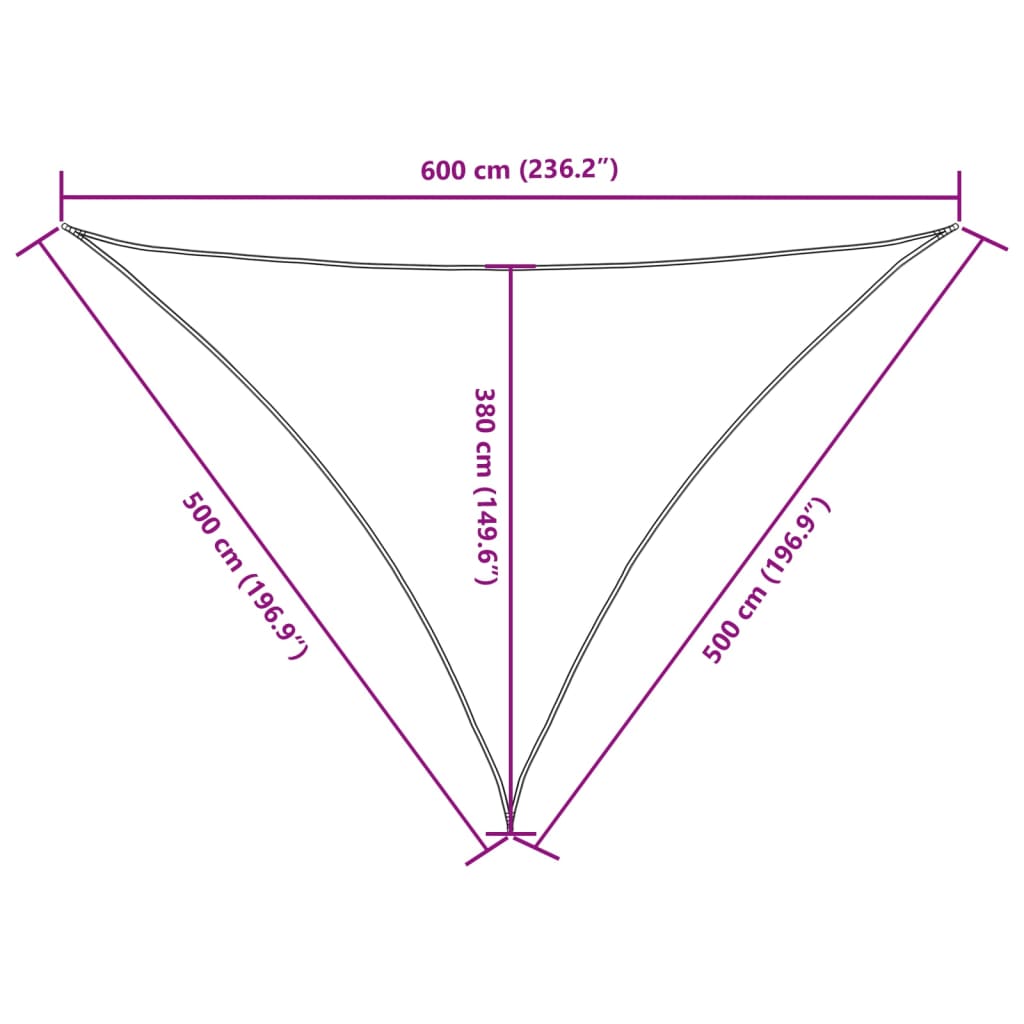 Sonnensegel Oxford-Gewebe Dreieckig 5x5x6 m Gelb