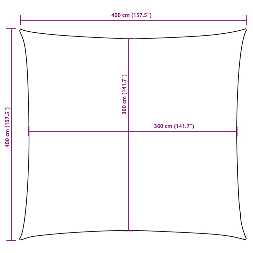 Sonnensegel Oxford-Gewebe Quadratisch 4x4 m Rot