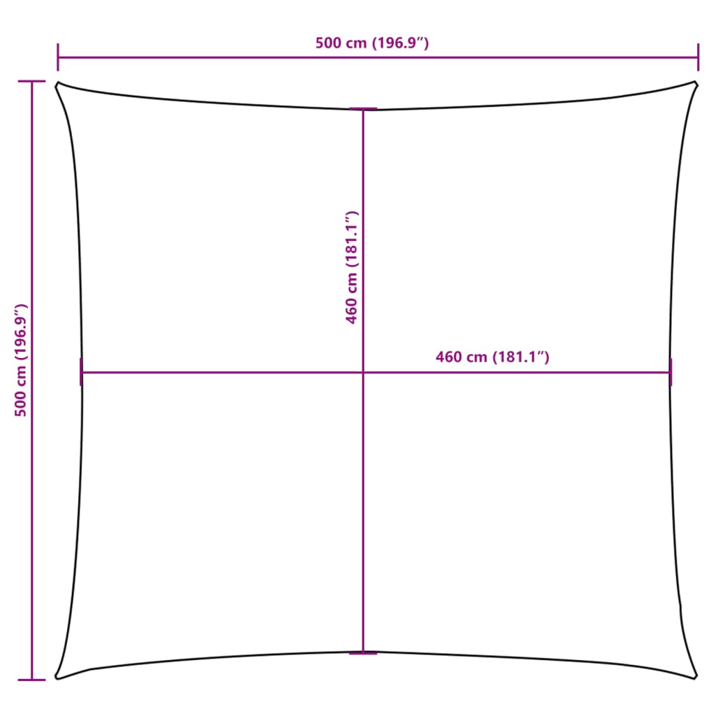 Sonnensegel Oxford-Gewebe Quadratisch 5x5 m Rot