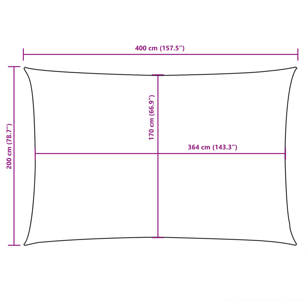 Sonnensegel Oxford-Gewebe Rechteckig 2x4 m Rot