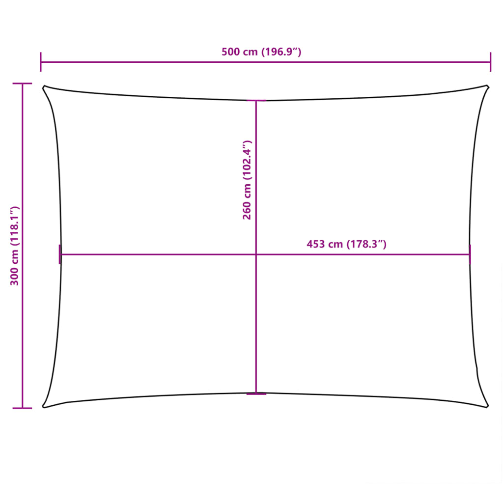 Sonnensegel Oxford-Gewebe Rechteckig 3x5 m Rot