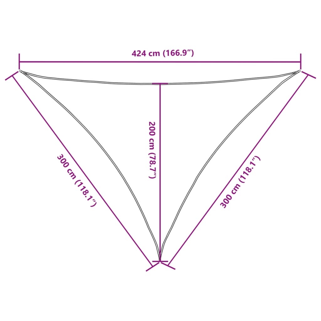 Sonnensegel Oxford-Gewebe Dreieckig 3x3x4,24 m Rot