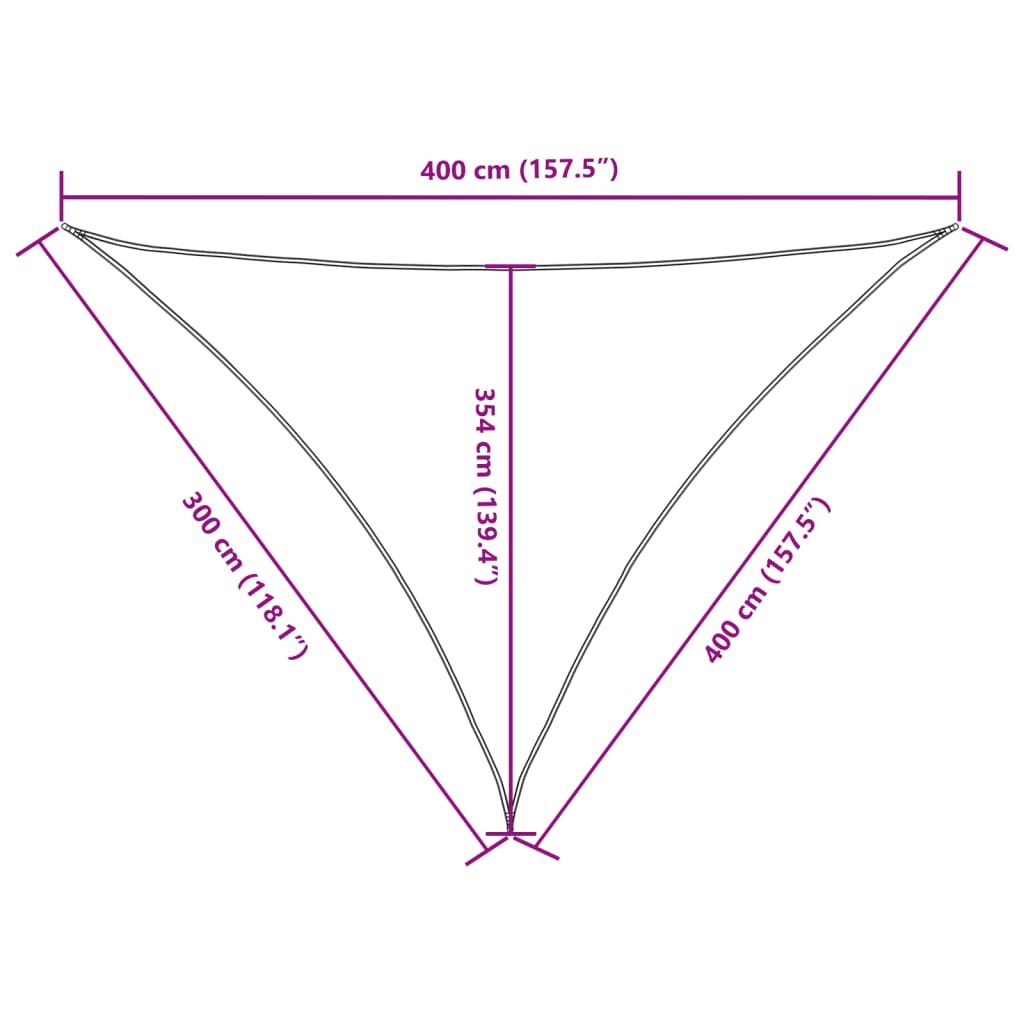 Sonnensegel Oxford-Gewebe Dreieckig 3x4x4 m Rot