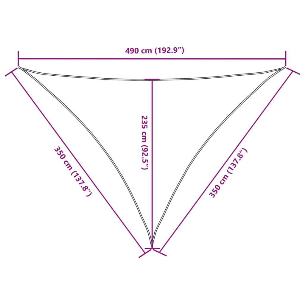 Sonnensegel Oxford-Gewebe Dreieckig 3,5x3,5x4,9 m Rot