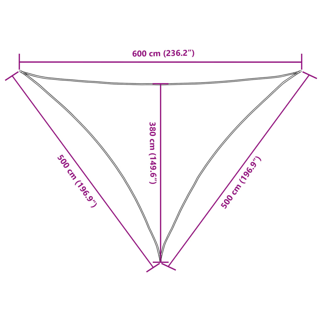 Sonnensegel Oxford-Gewebe Dreieckig 5x5x6 m Rot