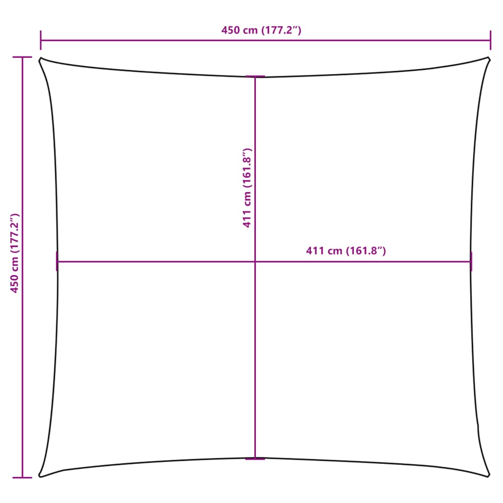 Sonnensegel Oxford-Gewebe Quadratisch 4,5x4,5 m Orange