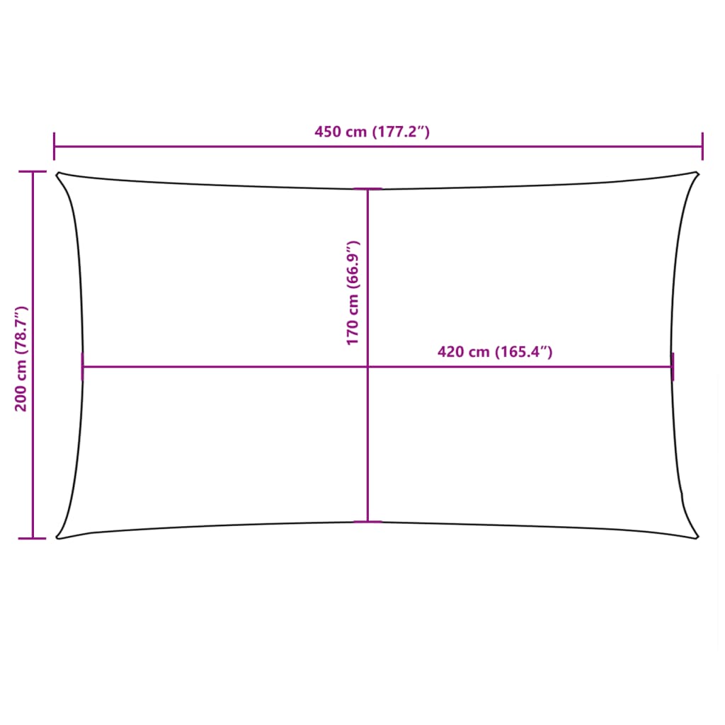 Sonnensegel Oxford-Gewebe Rechteckig 2x4,5 m Orange