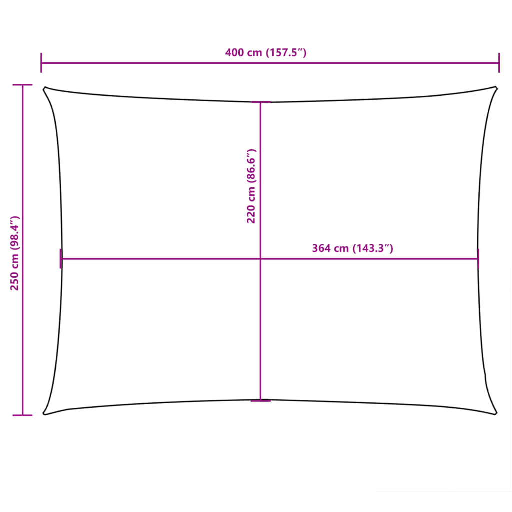 Sonnensegel Oxford-Gewebe Rechteckig 2,5x4 m Orange