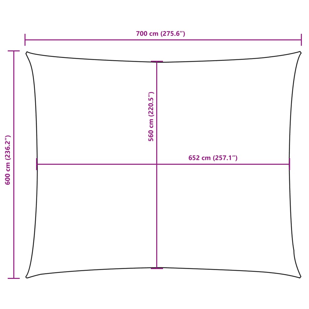 Sonnensegel Oxford-Gewebe Rechteckig 6x7 m Orange