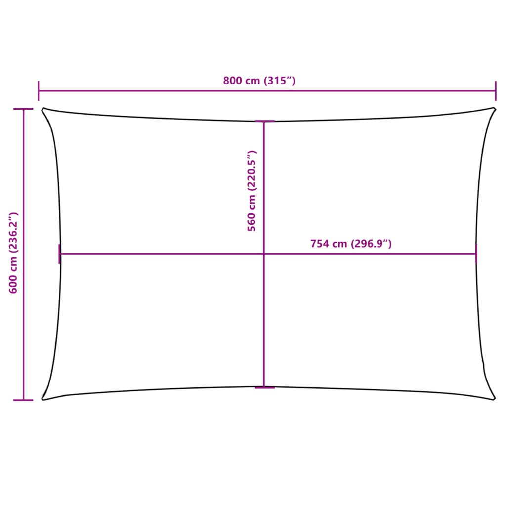 Sonnensegel Oxford-Gewebe Rechteckig 6x8 m Orange
