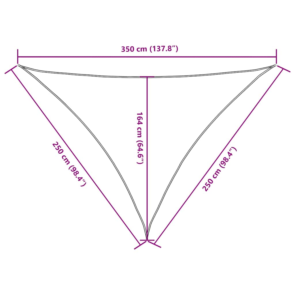 Sonnensegel Oxford-Gewebe Dreieckig 2,5x2,5x3,5 m Schwarz