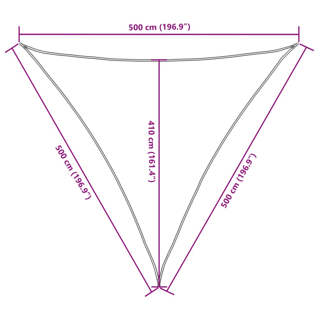 Sonnensegel Oxford-Gewebe Dreieckig 5x5x5 m Schwarz