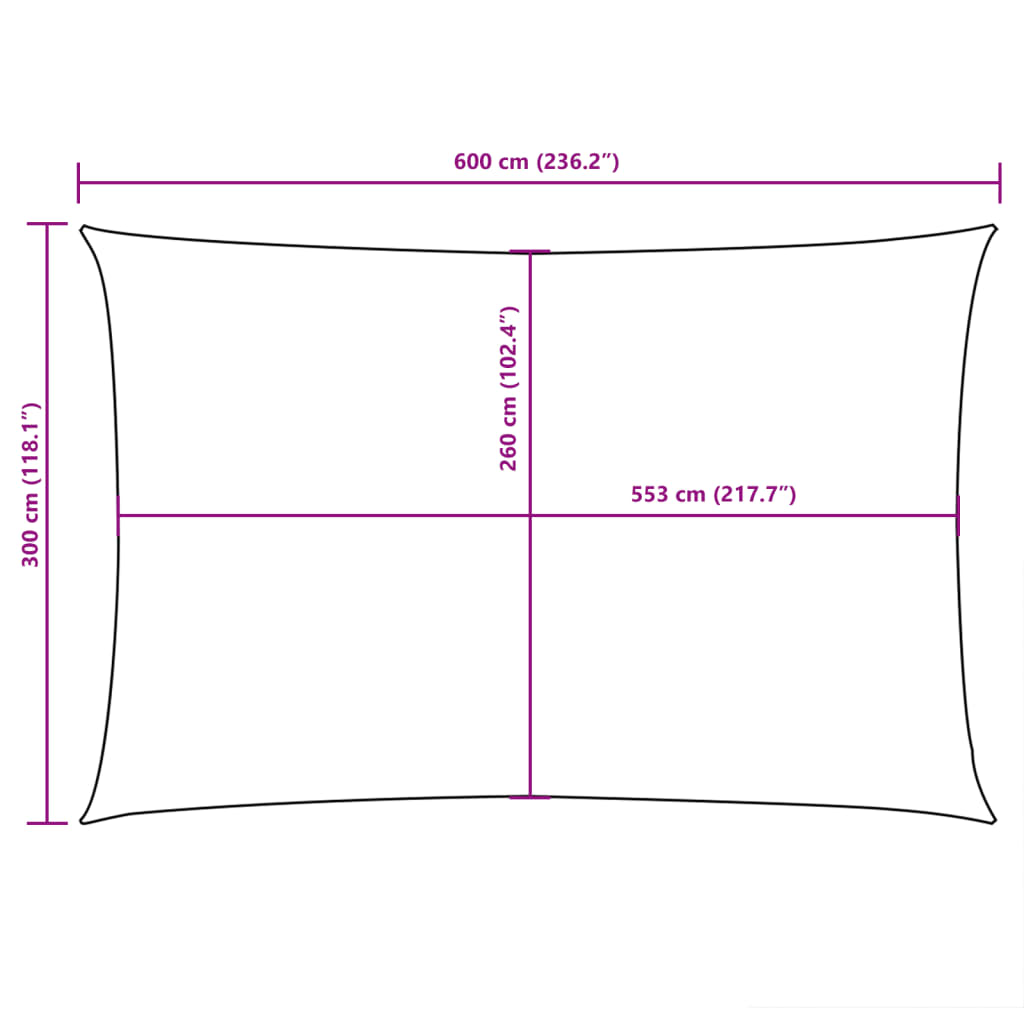 Sonnensegel Oxford-Gewebe Rechteckig 3x6 m Braun