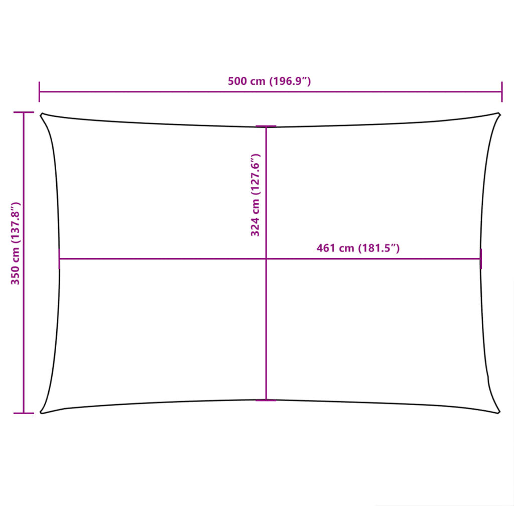 Sonnensegel Oxford-Gewebe Rechteckig 3,5x5 m Braun