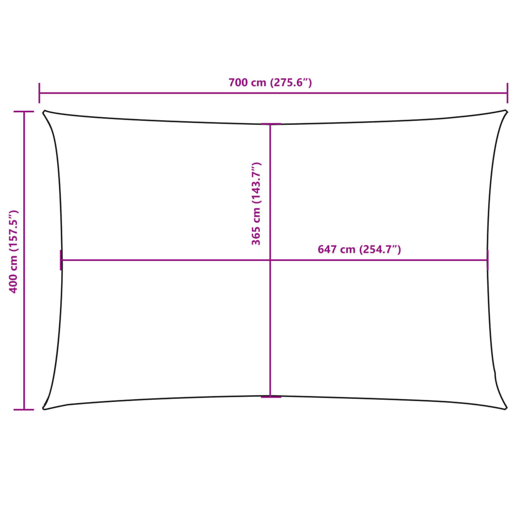 Sonnensegel Oxford-Gewebe Rechteckig 4x7 m Braun