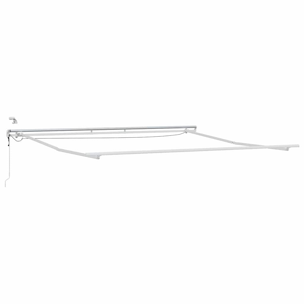 Markisenrahmen mit LED-Lichtleisten Weiß 400 x 350 cm Aluminium