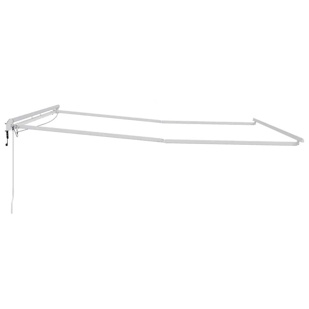 Markisenrahmen mit LED-Lichtleisten Weiß 400 x 350 cm Aluminium