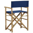 Klappbare Regiestühle 2 Stk. Blau Bambus und Stoff
