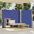 Ausziehbare Seitenmarkise 170x1200 cm Blau